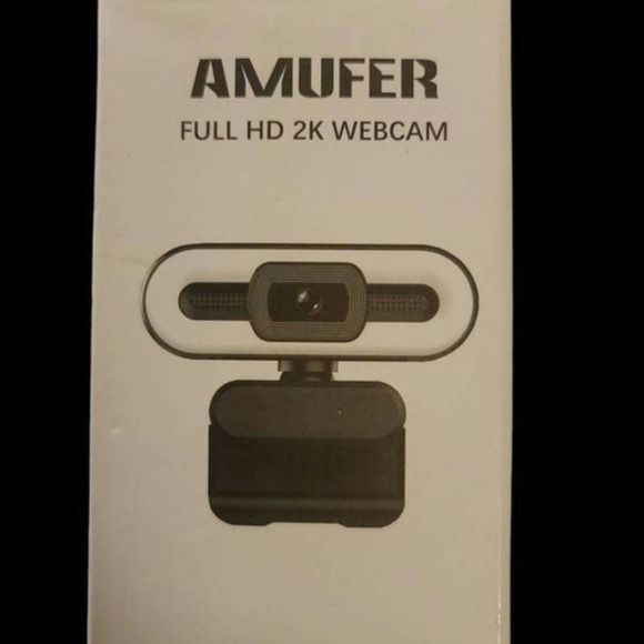 2K Webcam with Microphone, AMUFER USB Camera with Ring Light Streaming Web Camer - Picture 1 of 4